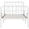 Estructura De Cama Con Base De Listones Metal Blanco 90x200 Cm Vidaxl