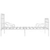 Estructura De Cama Con Base De Listones Metal Blanco 90x200 Cm Vidaxl