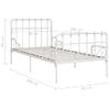 Estructura De Cama Con Base De Listones Metal Blanco 90x200 Cm Vidaxl