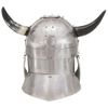 Casco Vikingo Fantasía Larp Acero Plateado Vidaxl