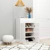 Mueble Zapatero De Contrachapada Blanco Brillante 60x35x84 Cm Vidaxl