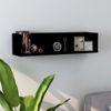 Estante De Pared Para Cd Madera Contrachapada Negro 75x18x18cm Vidaxl