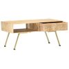 Mesa De Centro De Madera Maciza De Mango 95x50x42 Cm Vidaxl