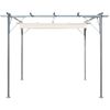 Pérgola Con Tejado Retráctil Acero Color Blanco Crema 3x3 M Vidaxl