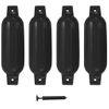 Parachoques Para Barco 4 Unidades Pvc Negro 41x11,5 Cm Vidaxl