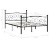 Estructura De Cama Con Somier Metal Negro 120x200 Cm Vidaxl