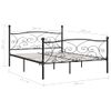 Estructura De Cama Con Somier Metal Negro 200x200 Cm Vidaxl