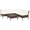 Set Muebles De Jardín 6 Piezas Y Cojines Ratán Sintético Marrón Vidaxl