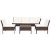 Set Muebles De Jardín 6 Piezas Y Cojines Ratán Sintético Marrón Vidaxl