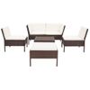 Set Muebles De Jardín 6 Piezas Y Cojines Ratán Sintético Marrón Vidaxl