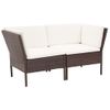 Set Muebles De Jardín 6 Piezas Y Cojines Ratán Sintético Marrón Vidaxl