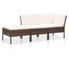 Set Muebles De Jardín 3 Pzas Y Cojines Ratán Sintético Marrón Vidaxl