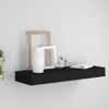 Estante Flotante De Pared Con Cajón Negro 80x25x8 Cm Vidaxl