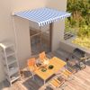 Toldo Manual Retráctil Azul Y Blanco 300x250 Cm Vidaxl