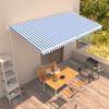 Toldo Automático Retráctil Azul Y Blanco 600x300 Cm Vidaxl