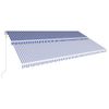 Toldo Automático Retráctil Azul Y Blanco 600x300 Cm Vidaxl