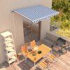 Toldo Automático Retráctil Azul Y Blanco 350x250 Cm Vidaxl