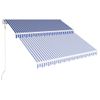 Toldo Automático Retráctil Azul Y Blanco 350x250 Cm Vidaxl