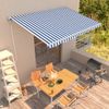 Toldo Automático Retráctil Azul Y Blanco 450x300 Cm Vidaxl