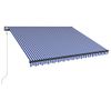 Toldo Con Led Y Sensor De Viento Azul Y Blanco 300x250 Cm Vidaxl