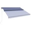 Toldo Con Led Y Sensor De Viento Azul Y Blanco 300x250 Cm Vidaxl