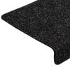 Alfombrilla De Escaleras 15 Uds Tela Punzonada Negro 65x21x4 Cm Vidaxl