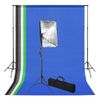 Set De Estudio Fotográfico Con Telón De Fondo E Iluminación Softbox Vidaxl