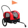 Remolque De Bicicleta Para Mascotas Cochecito 2 En 1 Rojo Negro Vidaxl