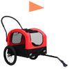 Remolque De Bicicleta Para Mascotas Cochecito 2 En 1 Rojo Negro Vidaxl