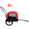 Remolque De Bicicleta Para Mascotas Cochecito 2 En 1 Rojo Negro Vidaxl