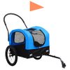 Remolque De Bicicleta Para Mascotas Cochecito 2 En 1 Azul Negro Vidaxl