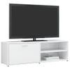 Mueble Tv Madera Contrachapada Blanco Brillante 120x34x37 Cm Vidaxl