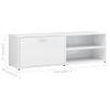 Mueble Tv Madera Contrachapada Blanco Brillante 120x34x37 Cm Vidaxl