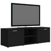 Mueble De Tv Madera Contrachapada Negra 120x34x37 Cm Vidaxl