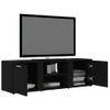 Mueble De Tv Madera Contrachapada Negra 120x34x37 Cm Vidaxl