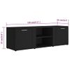 Mueble De Tv Madera Contrachapada Negra 120x34x37 Cm Vidaxl