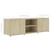 Mueble De Tv Madera Contrachapada Color Roble 120x34x37 Cm Vidaxl