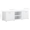 Mueble Tv Madera Contrachapada Blanco Brillante 120x34x37 Cm Vidaxl