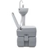 Set De Lavabo Con Pedestal E Inodoro Portátil Para Camping Gris