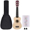 Juego De Ukelele Soprano Para Niños Con Funda Madera Clara 21" Vidaxl