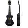 Set De Ukelele Soprano Con Funda Para Niños Negro 21" Vidaxl