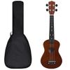 Juego De Ukelele Soprano Para Niños Con Funda Madera Oscura 23" Vidaxl