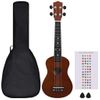 Juego De Ukelele Soprano Para Niños Con Funda Madera Oscura 23" Vidaxl