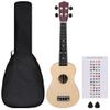 Juego De Ukelele Soprano Para Niños Con Funda Madera Clara 23" Vidaxl