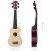 Juego De Ukelele Soprano Para Niños Con Funda Madera Clara 23" Vidaxl