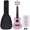 Set De Ukelele Soprano Con Funda Para Niños Rosa 23" Vidaxl