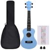 Set De Ukelele Soprano Con Funda Para Niños Azul Bebé 23" Vidaxl