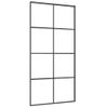 Puerta Corredera Aluminio Y Esg Vidrio Negra 102,5x205 Cm Vidaxl