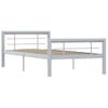 Estructura De Cama De Metal Gris Y Blanco 90x200 Cm Vidaxl