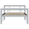 Estructura De Cama De Metal Gris Y Blanco 90x200 Cm Vidaxl